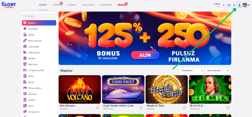 Glory Casino Cashback