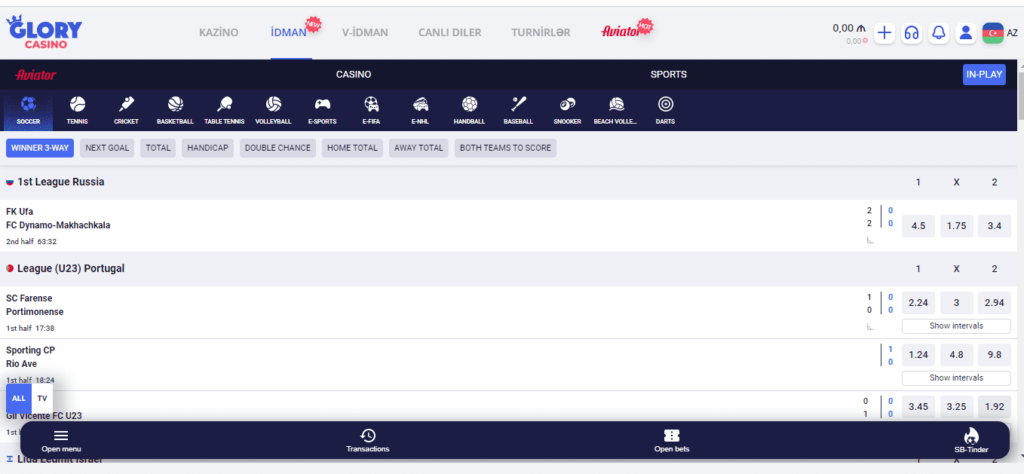 Glory Casino Azərbaycanın bukmeyker ximdətlərindən faydalanın